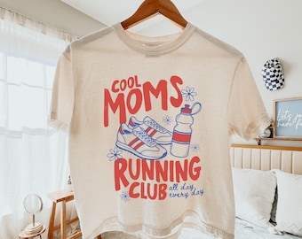 Comfort Colors® Cool Moms Running Club Boxy Tee, Running Mom Cropped Shirt, Sports Mama Boxy Shirt, Game Day, Mom Club, Mother's Day Gift
