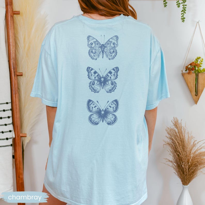 Comfort Colors® Vintage Butterfly Trio Comfort Colors T‑Shirt Cottagecore Boho Nature Aesthetic Tee image 8