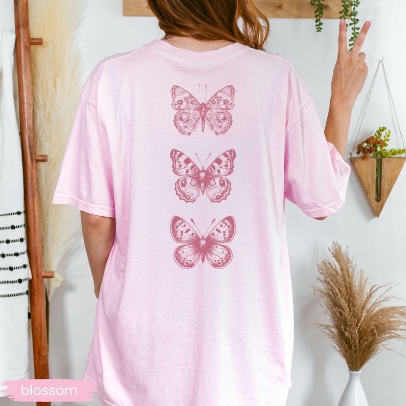 Comfort Colors® Vintage Butterfly Trio Comfort Colors T‑Shirt Cottagecore Boho Nature Aesthetic Tee image 7