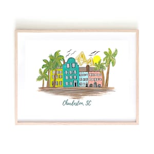 Rainbow Row Charleston art print