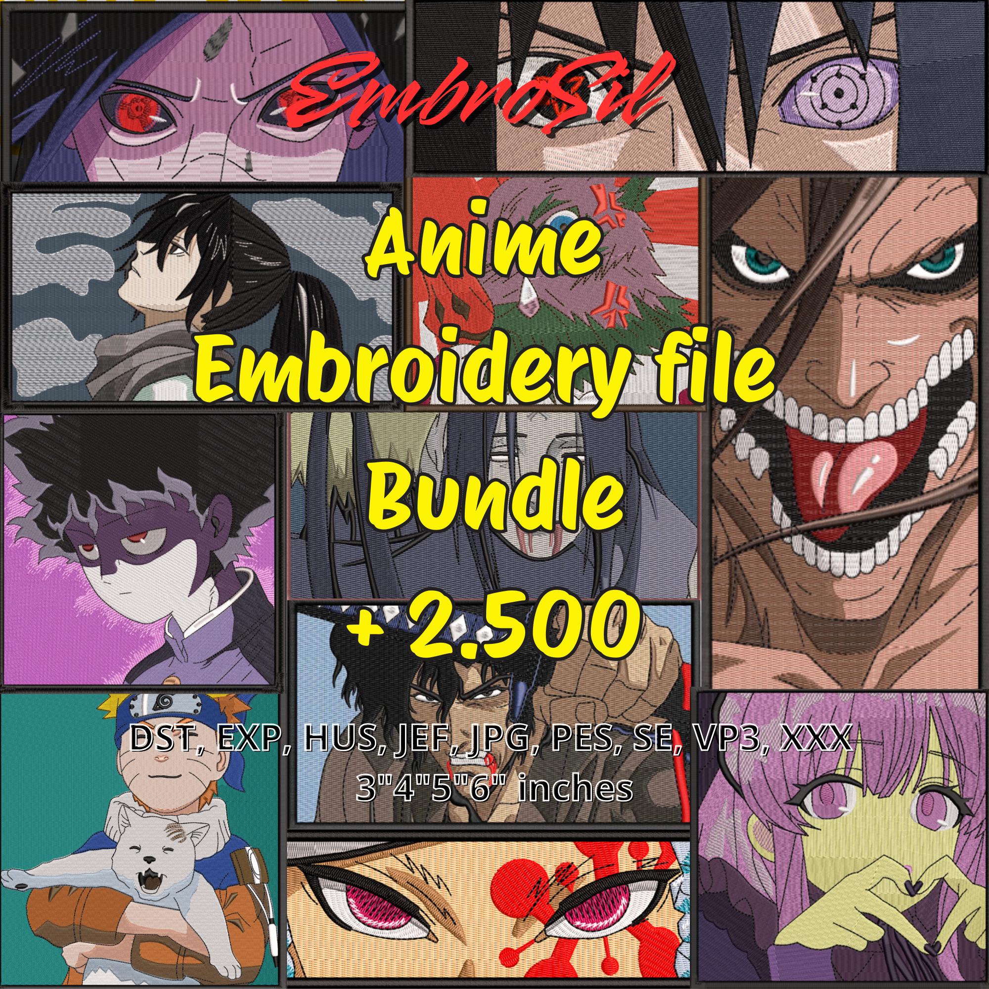 Anime style Embroidery file Bundle +2500 embroidery machine design mega pack instant download