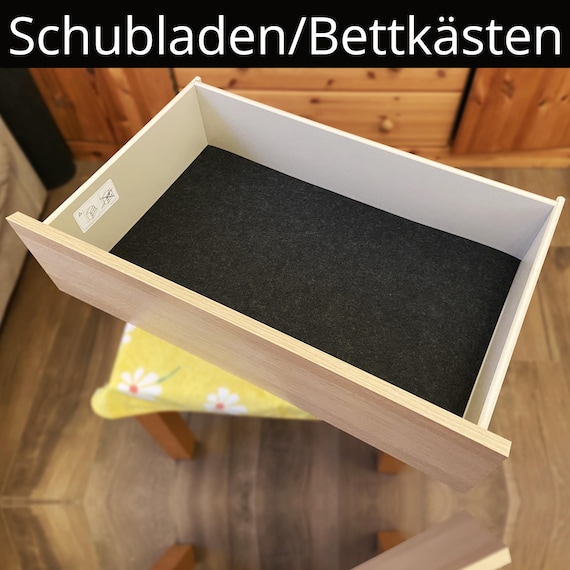 Schubladeneinlage, Schutzmatte, passend für IKEA Schubladen/Bettkästen (MALM, HEMNES, ...) | Kratzerschutz, Rutschhemmend, Geräuschhemmend