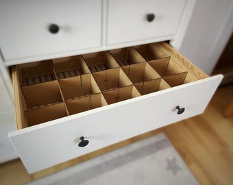 Nachhaltiger Schubladeneinsatz für Kommode HEMNES (43 x 65 cm) | Schubladenteiler, Schubladenorganizer, Kommodeneinsatz, Ordnungssystem