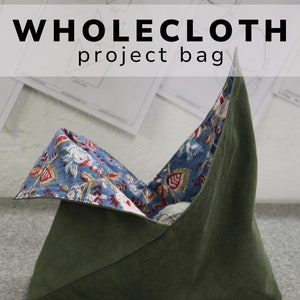 Patrón de costura PDF Bolsa de proyecto Wholecloth Patrón de costura fácil para principiantes con video tutorial Bolsa Bento DIY Patrón de bolsa de tejer imagen 8