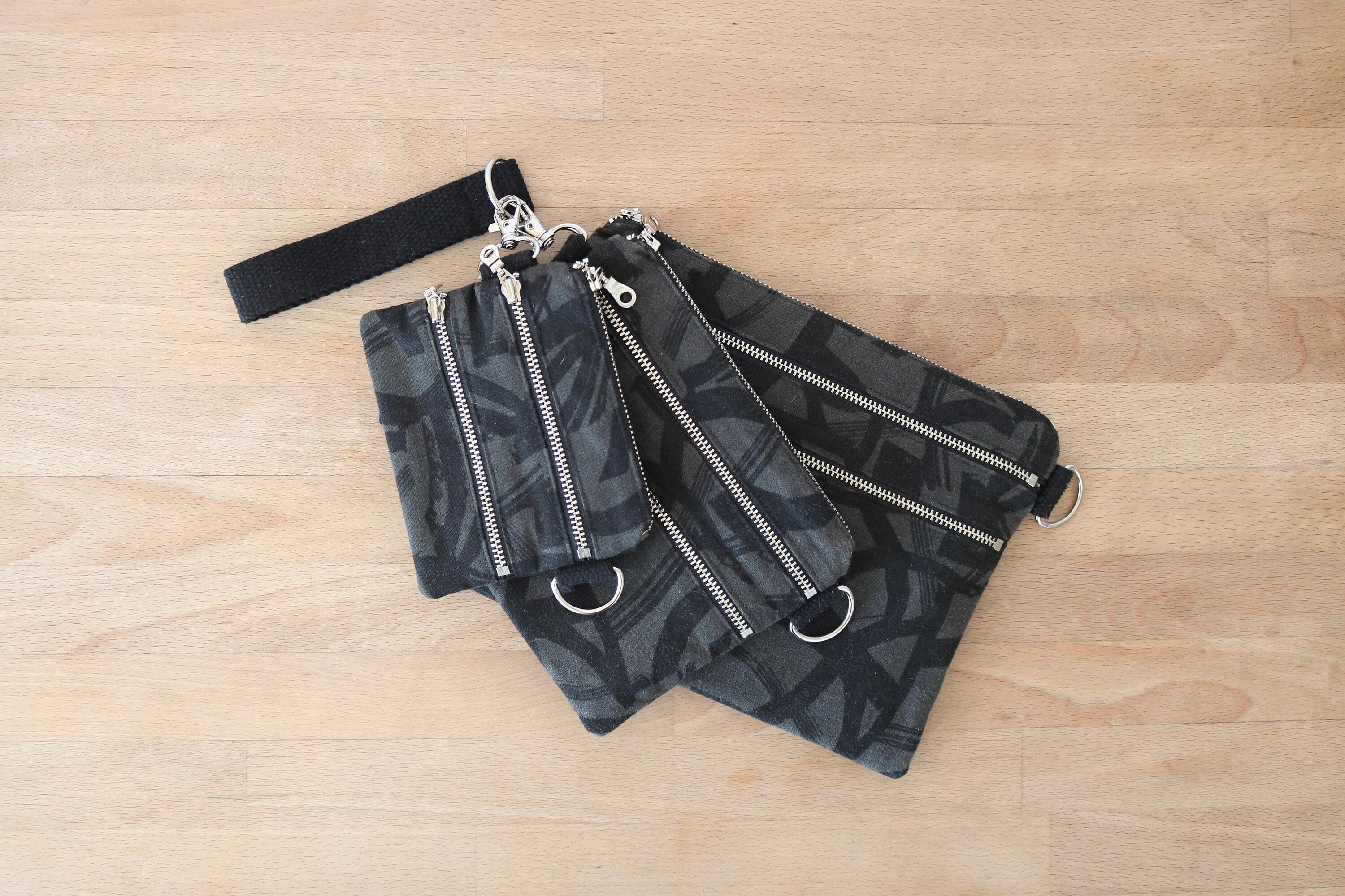 Tether Patterns Tether Pouch Sewing Pattern: 3-sizes Zipper Pouch, Wrist & Belt Strap ...
