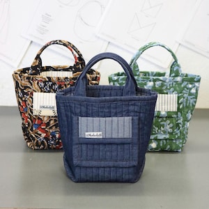 Cartamodello per mini borsa tote trapuntata, download in PDF, video tutorial completo