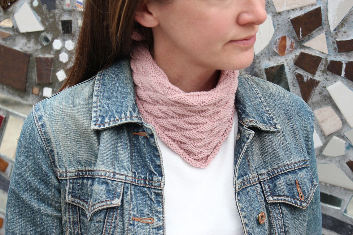 Knitting Pattern Bandana Style Scarf DIY Bandana Scarf Etsy