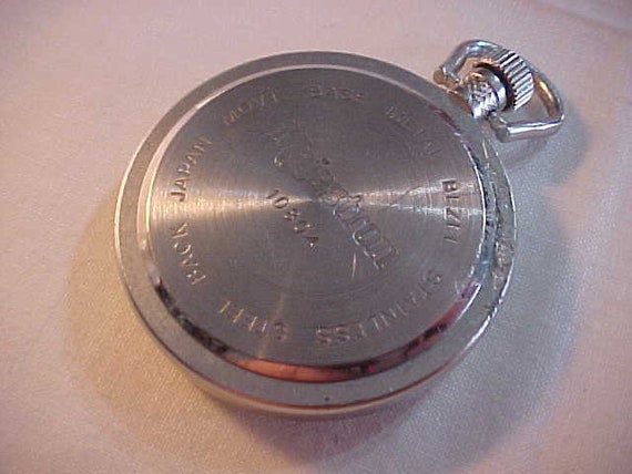 Majestron Quartz Pocket Watch Belt Watch With Sil… - image 3