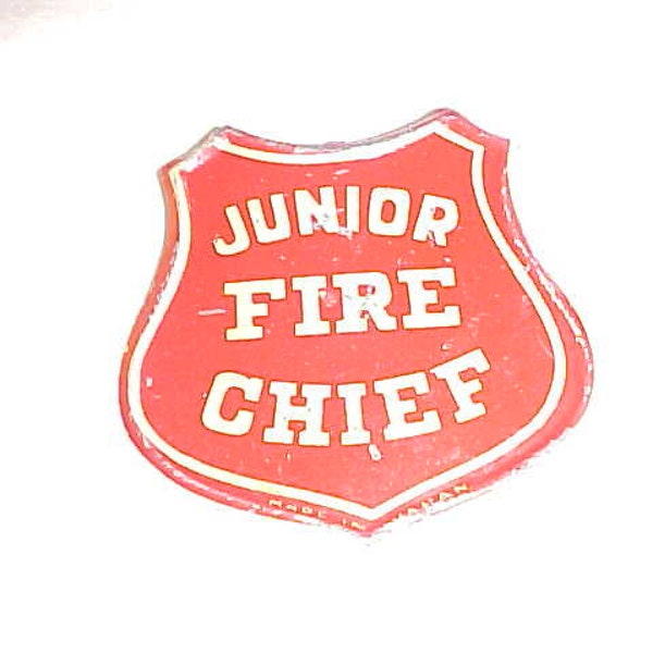 Junior Fire Chief Tin Badge