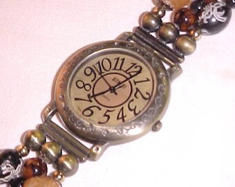 Women's Gitano Quartz Watch Working Condition with Jewelry Bead Band