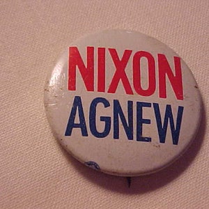 Nixon Agnew Campaign Pinback Button - Political Memorabilia