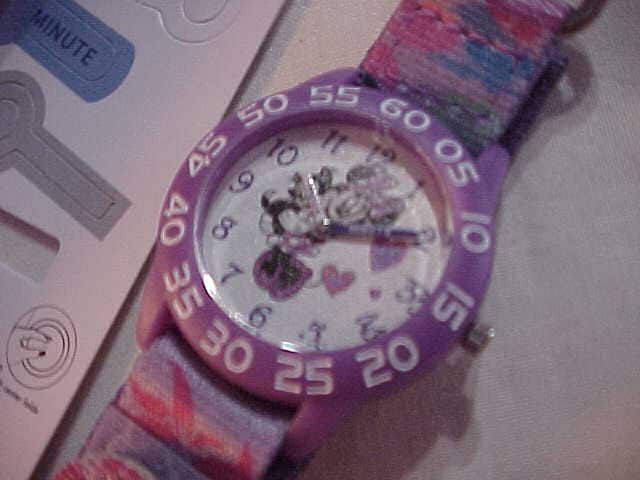 DISNEY MINNIE MOUSE Kids Time Teacher Watch in Original Box