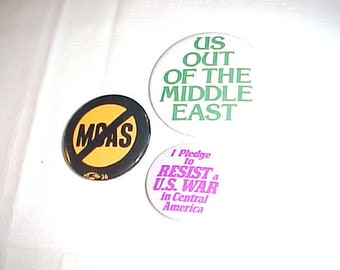 3 Protest Pins Pinback Buttons