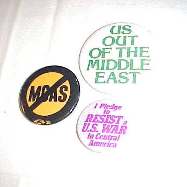 3 Protest Pins Pinback Buttons