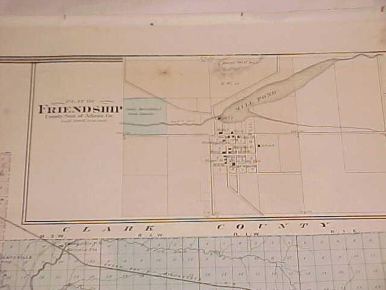 1878 Wisconsin Hand-colored Plat Map - Jackson & Monroe County - Etsy