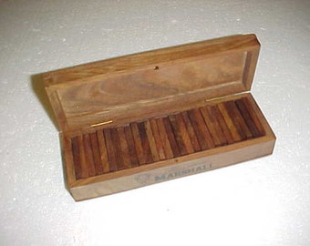 Marshall Collegiate Dominoes Game Set Complete Wood Dominoes In Wood Storage Box