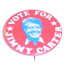 Vote For Jimmy Carter - Jimmy Carter Political Campaign Pin Button