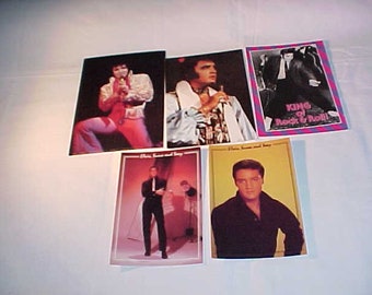 4 Unused Elvis Presley Postcards and 1 5x7 Photo 1987-1992