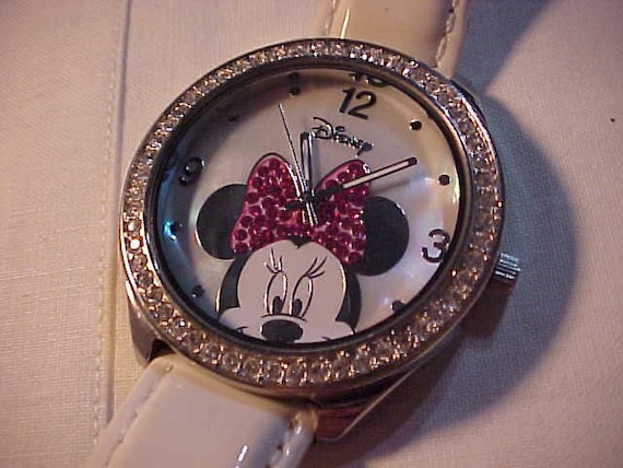 Minnie Mouse Silvertone Watch By Accutime Silver-tone Minnie Mouse Watch with Gemstones | Accutime  main image 2
