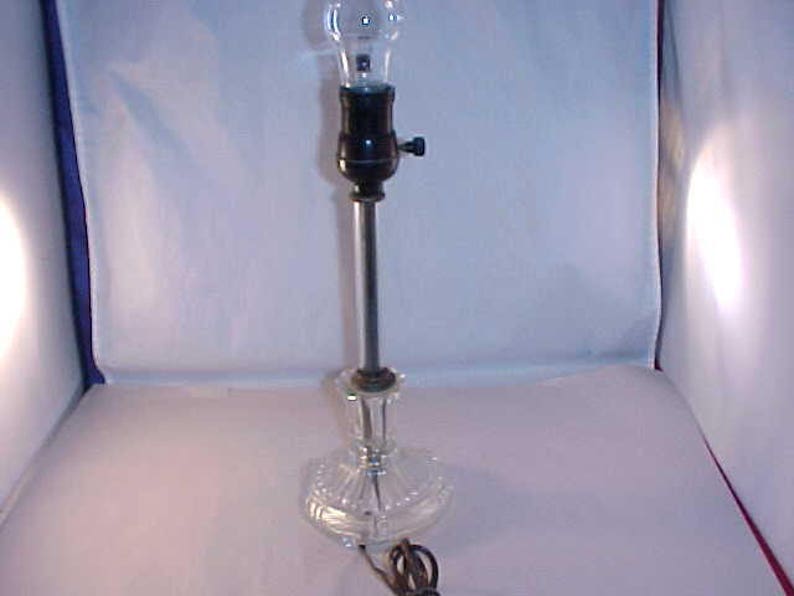 Glass Dresser Lamp Small Table No Shade