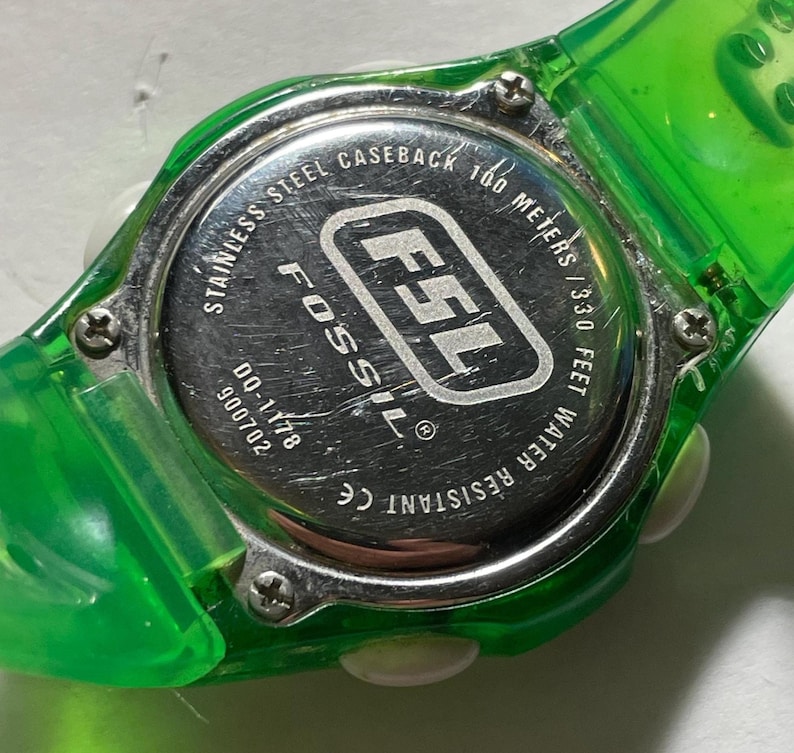 Fossil Multi-Function Digital Watch Green Plastic Case and Band image 2