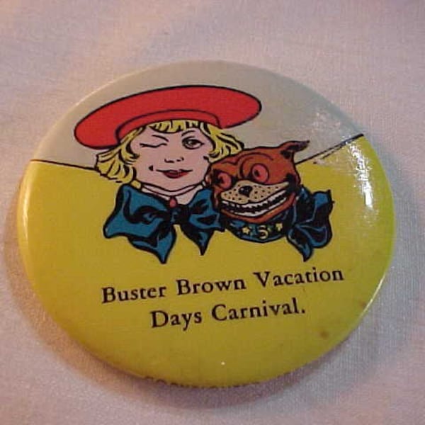 1946 Buster Brown Vacation Days Carnival Mirror Advertising Premium