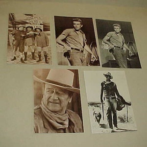 5 Movie Star Unused Postcards 1982-1991 James Dean John Wayne The Three Stooges