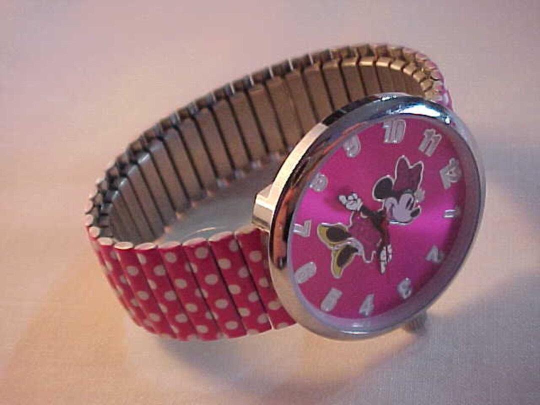 Disney Minnie Mouse Watch, Pink Polka Dot Stainless Steel  display picture 2