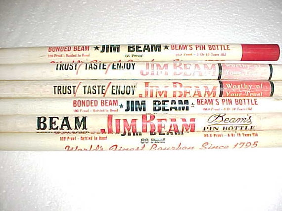 Vintage Jim Beam Whiskey Advertising Thick Pencils 1960s Never