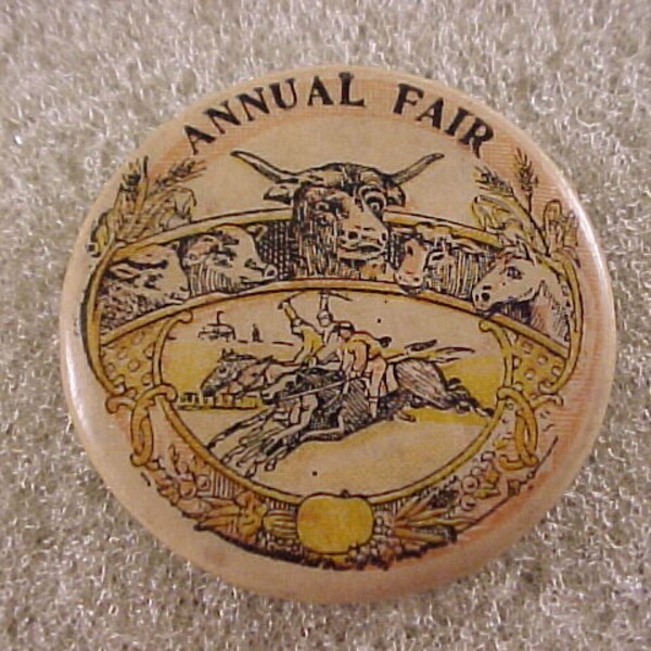 Vintage Advertising Pin Pinback Button - Annual Fair