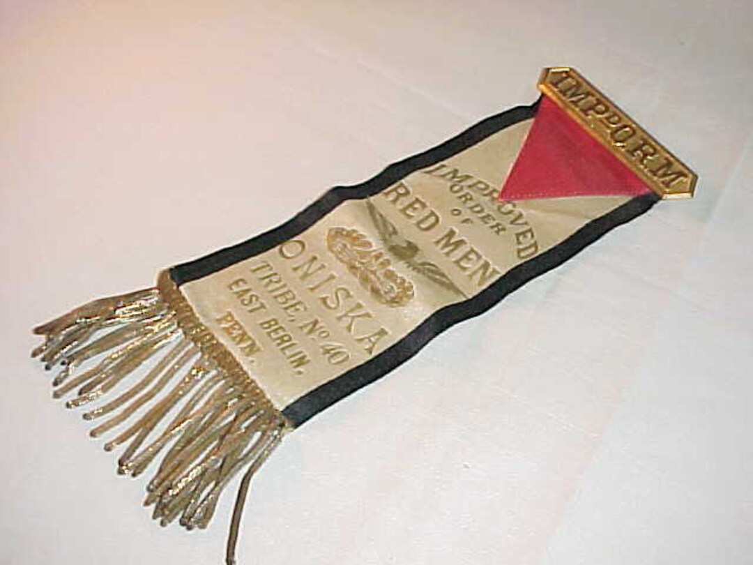Improved Order of Red Men Ribbon Pin - Native American Oniska Tribe No ...