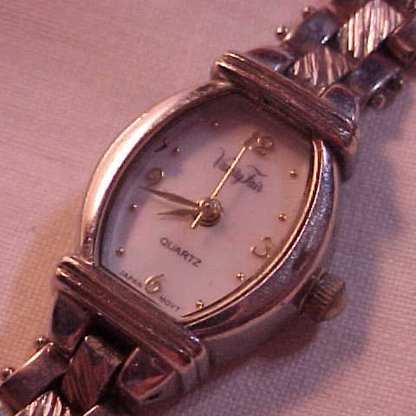 Women's Vanity Fair Silver Quartz Watch Working Condition With Silver Link Band