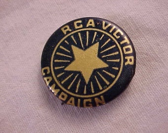 RCA Victor Campaign Pin 1950s Vintage Pinback Button