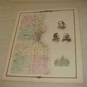 Oconto County Parcel Map 1878 Wisconsin Hand Colored Plat Map Oconto County Southern | Etsy