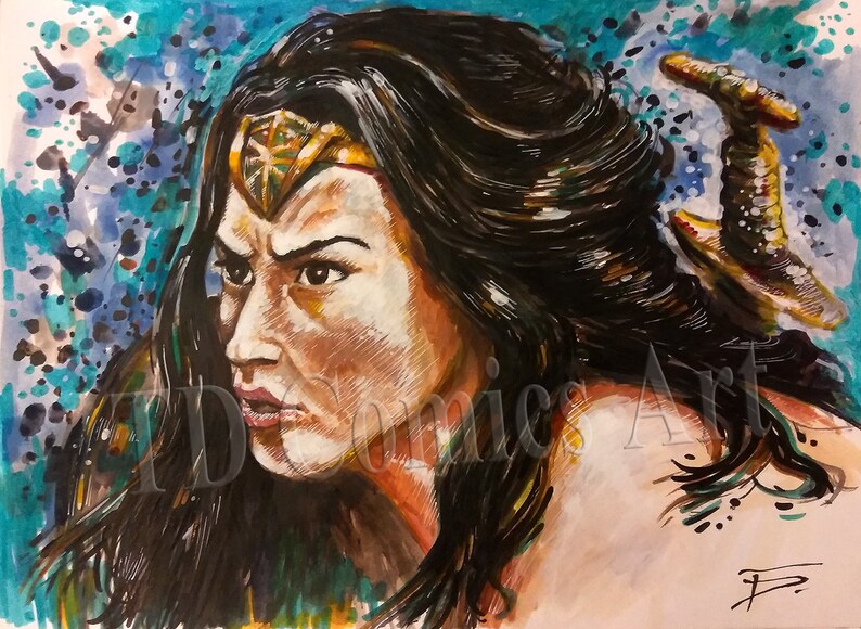 Wonder Woman Print Comics Artdc Comics Art Dc Universe Etsy