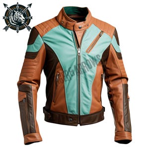 Handmade Two-Tone Sheepskin Biker Jacket: Slim Fit Quilted Leather