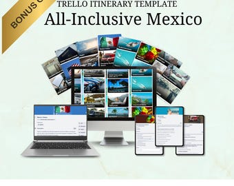 Mexico Travel Itinerary Trello Template for Travel Agents (Digital Product)