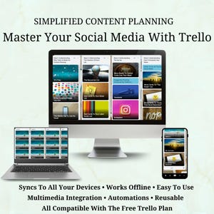 Travel Agent Trello Content Calendar | Social Media Planner Bundle