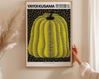 Yayoi Kusama Pumpkin Print: Yellow & Black Gallery Wall Art