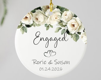 Personalized Engaged Ornament,Newly Engaged Bauble,Custom Engagement Gift for Couples,Anniversary Gift