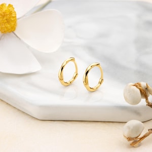Tiny Hoop earrings s925 Minimalist Huggie Hoops in Sterling Silver Gold or Silver Hoop Earrings Earring Gift for her/him
