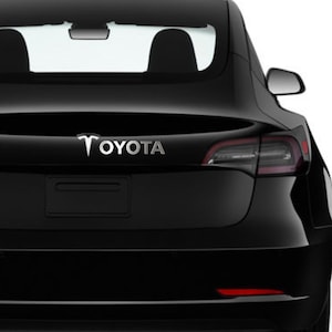 Adesivo magnético para carro, anti-Tesla, faça Tesla para Toyota, decalque engraçado para carro, presente automotivo, adesivo para para-choque Tesla, anti Elon, reutilizável