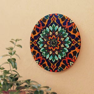 Colorful Mandala Wall Clock | Boho Home Decor, Unique Gift for Housewarming, Birthday, Wall Art, Vibrant Timepiece