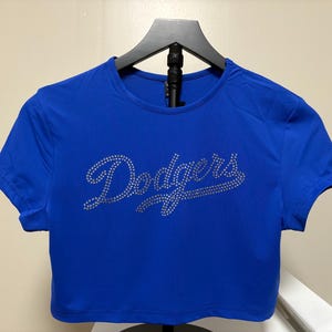 Dodgers Rhinestone Crop Top