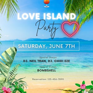 Love Island Party Invitation -CANVA TEMPLATE
