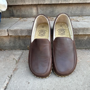 Natural Women Barefoot Shoes,Handmade Leather Women Shoes,Barefoot Grounding Women Shoes, Comfortable Shoes , All Leather Shoes,Crazy Brown