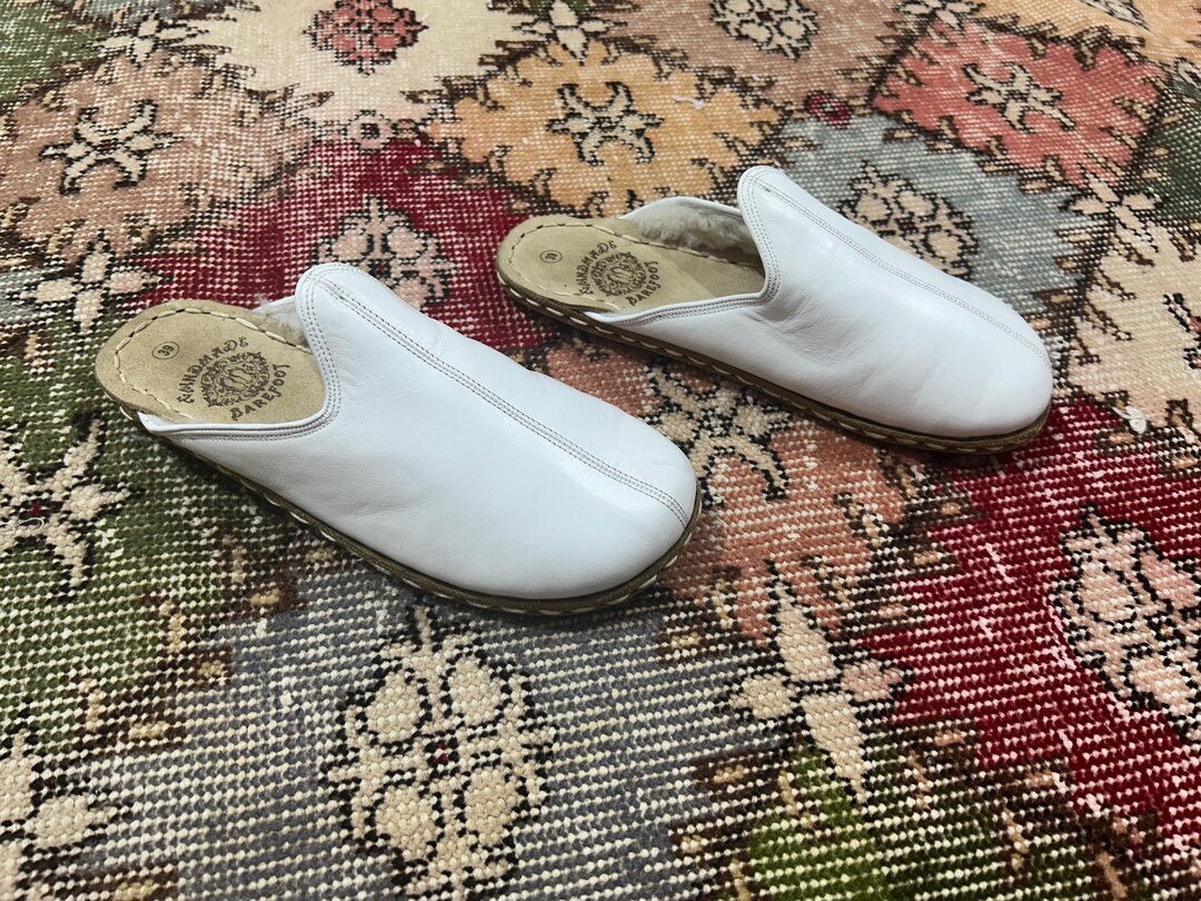 Pantuflas de cuero para hombre: sandalias con forro de lana que te