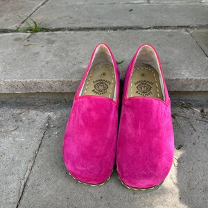 Handmade Earting Women Barefoot Shoes,Natural Women Shoes,Walking Barefoot Shoes, Grounding Women Shoes,Shoe Women,Leather Shoes,Suede Pink