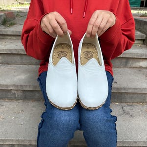 Handmade White Barefoot Shoes: Natural Minimalist Walking Shoes