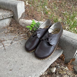 Wonderful! Women Shoes,Handmade Barefoot Walking Shoes, Grounding Women Shoes, Minimalist Natural Oxfords Women, All Leather Shoes,Brown